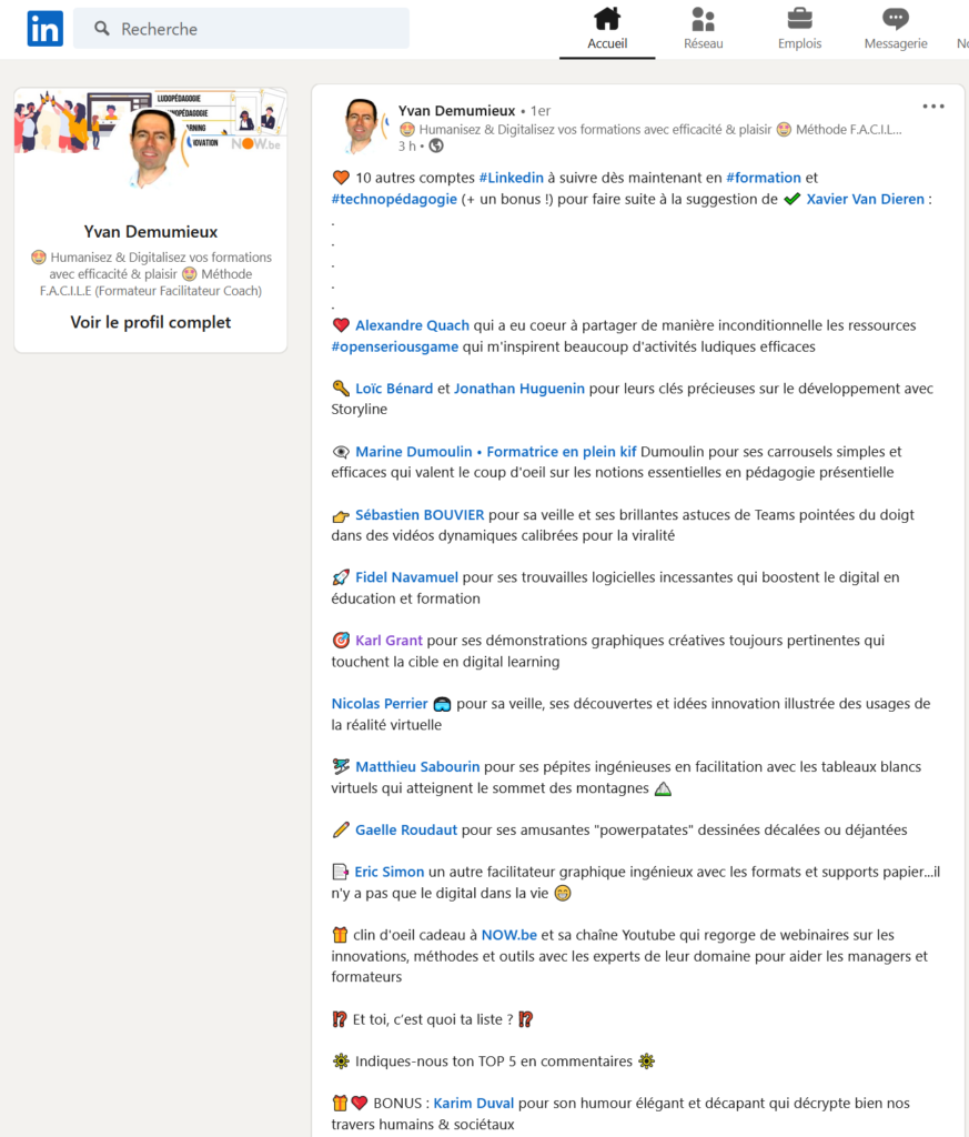 🎯 Karl Grant pour ses démonstrations graphiques créatives toujours pertinentes qui touchent la cible en digital learning