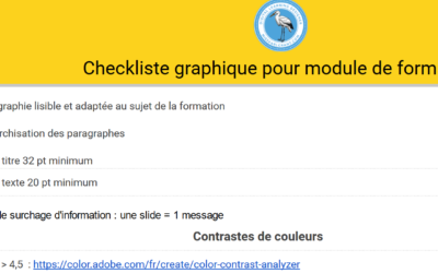 La checkliste graphique pour module de formation