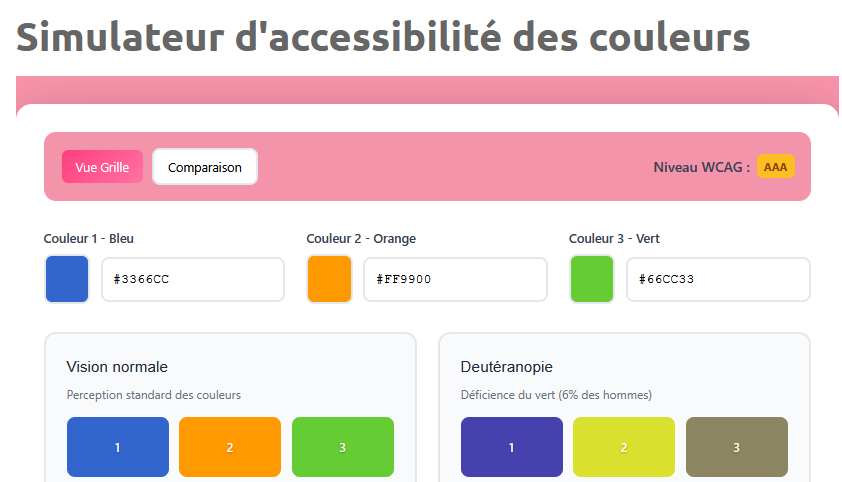 Simulateur d’accessibilité des couleurs